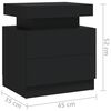 vidaXL Bedside Cabinet Black 45x35x52 cm Engineered Wood