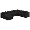vidaXL 7 Piece Garden Lounge Set with Cushions Poly Rattan Black