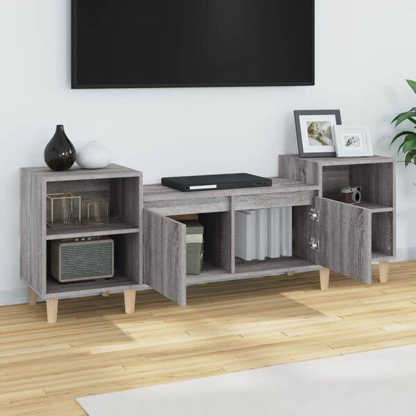 vidaXL TV Cabinet Grey Sonoma 160x35x55 cm Engineered Wood