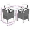 vidaXL 5 Piece Garden Dining Set with Cushions Black Poly Rattan