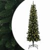 vidaXL Artificial Slim Christmas Tree 150 cm 150 LEDs Warm White PVC