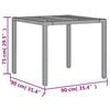 vidaXL Garden Table Grey 90x90x75 cm Poly Rattan