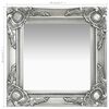 vidaXL Wall Mirror Baroque Style 40x40 cm Silver