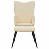 vidaXL Relaxing Chair with a Stool Cream Fabric