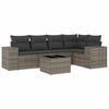 vidaXL 6 Piece Garden Sofa Set with Cushions Grey Poly Rattan