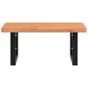vidaXL Basin Shelf Wall Mounted Steel and Solid Wood Beech