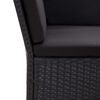 vidaXL 3 Piece Garden Lounge Set with Cushions Poly Rattan Black