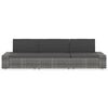 vidaXL Sectional Sofa 3-Seater Poly Rattan Grey