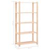 vidaXL 5-Tier Storage Racks 10 pcs 80x38x170 cm Solid Pinewood 250 kg