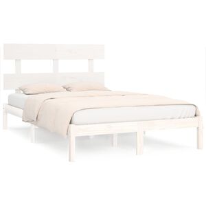 vidaXL Bed Frame | White | Solid pine wood | Super King | Durable | Bed Frame