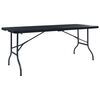 vidaXL Folding Camping Table | Black | HDPE, Powder-coated steel | Large