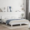 vidaXL Bed Frame with LED without Mattress White 180x200 cm Super King
