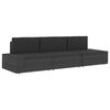 vidaXL Sectional Corner Sofa Poly Rattan Black
