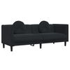 vidaXL 3 Piece Sofa Set with Pillows Black Velvet