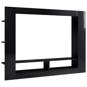 vidaXL TV Cabinet | High gloss black | Engineered wood | Large | TV Cabinet