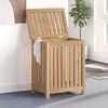 vidaXL Laundry Basket Natural Solid Teak Wood