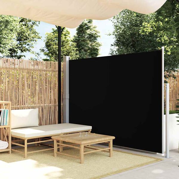Patio Terrace Side awning 160 x 300 cm Black