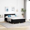 vidaXL Box Spring Bed Black and White 137 x 187 cm Fabric