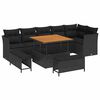 vidaXL Garden Sofa Set 9 pcs Black Poly Rattan