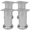 vidaXL 4 Round Sofa Legs Chrome 120 mm