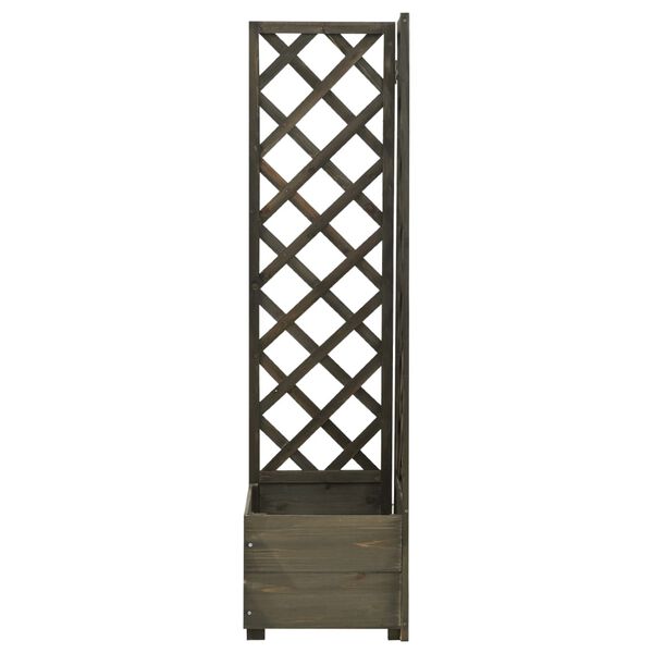 vidaXL Corner Trellis Planter Grey 40x40x150 cm Solid Firwood