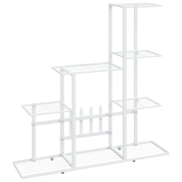 vidaXL Flower Stand 94.5x25x88 cm White Metal