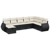 vidaXL 8 Piece Garden Sofa Set with Cushions Black Poly Rattan