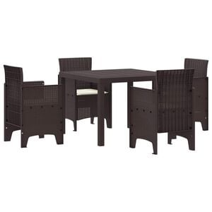 vidaXL Garden Dining Set 5 pcs Brown Polypropylene