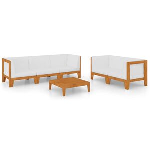 vidaXL 6 Piece Garden Lounge Set with Cushions Solid Acacia Wood