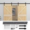 vidaXL Sliding Door 2 pcs 100 x 210 cm Solid Pine Wood