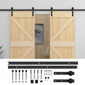 vidaXL Sliding Door 2 pcs 100 x 210 cm Solid Pine Wood
