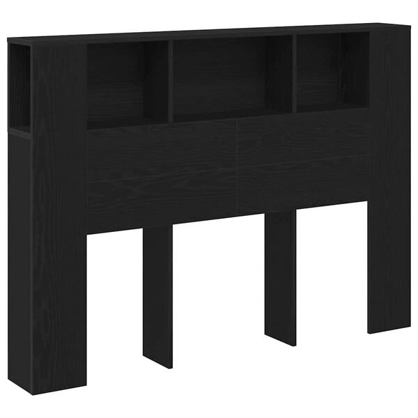 vidaXL Headboard Cabinet Black Oak 140 x 19 x 104.5 cm Engineered Wood