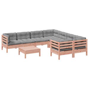 vidaXL 9 Piece Garden Sofa Set with Cushions Solid Wood Douglas Fir