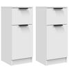 vidaXL Sideboards 2 pcs White 30x30x70 cm Engineered Wood