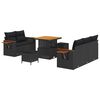 vidaXL Garden Sofa Set 8 pcs Black Poly Rattan