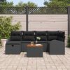vidaXL Garden Sofa Set with Cushion 7 pcs Black Poly rattan