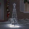 vidaXL LED Christmas Tree with Ground Spikes Cool White 250 cm Iron