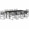 vidaXL Garden Dining Set 9 pcs Black Poly Rattan