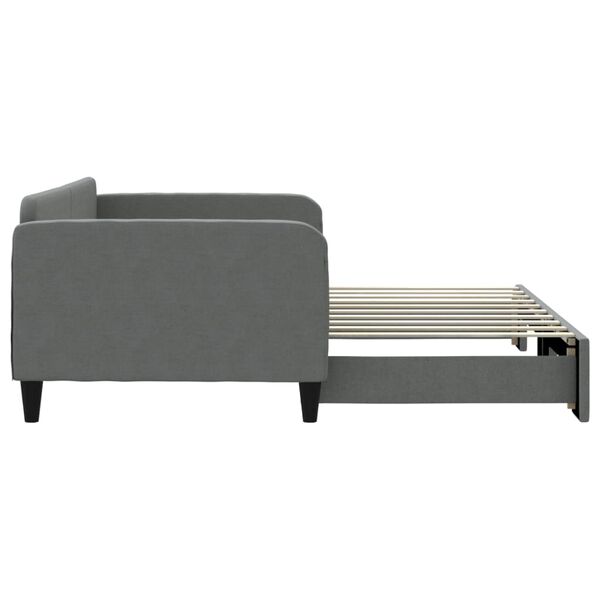 vidaXL Daybed with Trundle without Mattress Dark Grey 90x190 cm