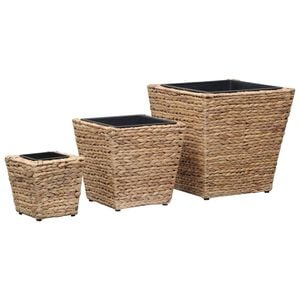 vidaXL Raised Bed | Set of 3 | Natural | Water hyacinth and steel