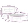 vidaXL Bed Frame without Mattress "Hvar" Black 137x190 cm Double Fabric