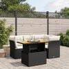 vidaXL 5 Piece Garden Sofa Set with Cushions Black Poly Rattan