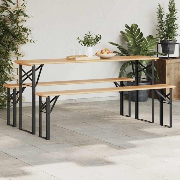 vidaXL Beer Table Leg 2 pcs Black 39 x 3 x 75 cm Powder-Coated Steel