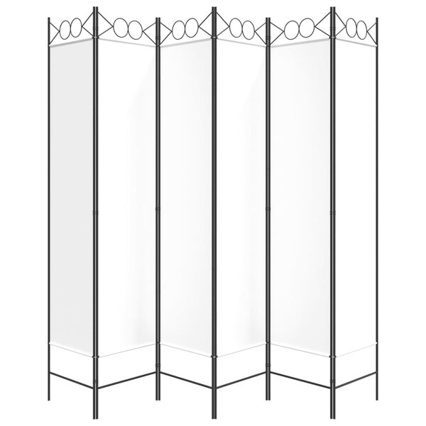 vidaXL 6-Panel Room Divider White 240x200 cm Fabric
