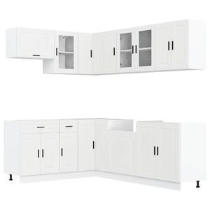 vidaXL 11 Piece Kitchen Cabinet Set "Porto" White Engineered Wood