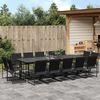 vidaXL 15 Piece Garden Dining Set Black Textilene
