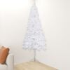 vidaXL Corner Artificial Pre-lit Christmas Tree White 150 cm PVC