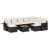 vidaXL 10 Piece Garden Sofa Set with Cushions Black Poly Rattan