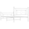 vidaXL Metal Bed Frame without Mattress with Footboard White 107x203cm