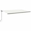 vidaXL Manual Retractable Awning with LED 500x300 cm Cream